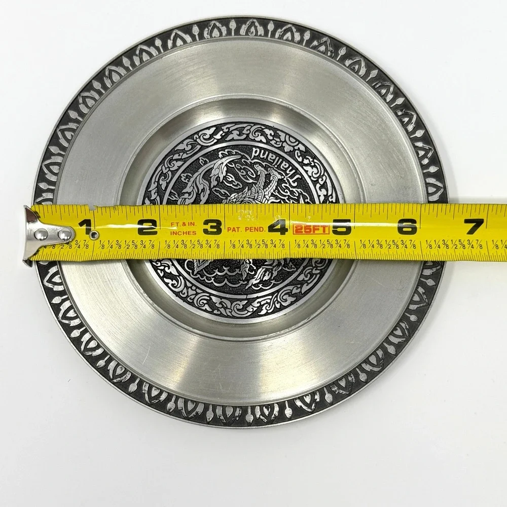 P.V. Pewter Thai Dancer Decorative Plate Thailand 97% Tin 6.5 In